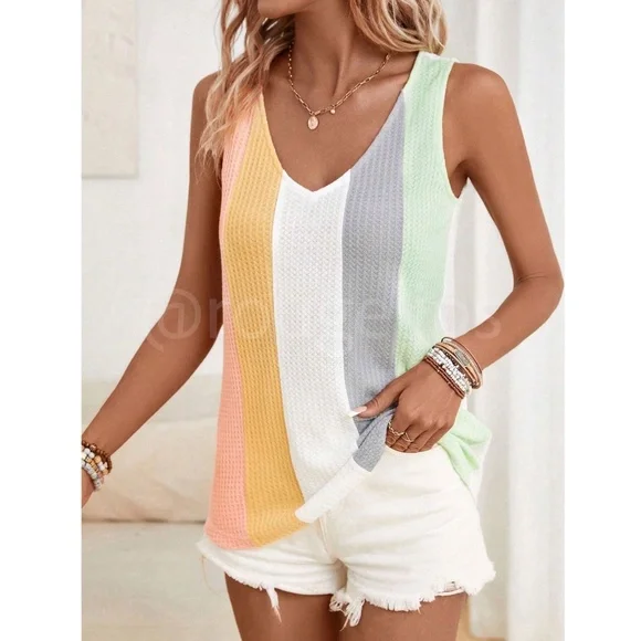 Rouge! Multicolor Striped Tank Top - Picture 4 of 7